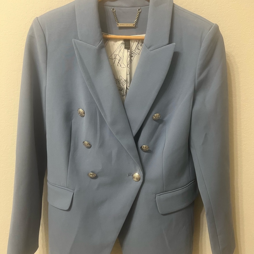 Women's Double-Breasted Blue Blazer
